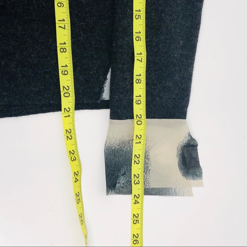 Silvia Novelli Charcoal Wool Sweater Chiffon M - Picture 7 of 7